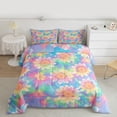 thumbnail image 2 of Manfei Groovy Flowers Full Size Comforter Sets 3-Piece for Teens Adults,Vintage Aesthetics Bedding Comforter Set,Abstract Gradient Lightweight Bedding Sets,Breathable Home Decor,Reversible, 2 of 8