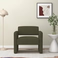 thumbnail image 3 of Green single sofa chair, upholstered comfortable chair with armrests, for dining room/bedroom/living room/reception - Green (30.9"*30.51"*30.11"), 3 of 5