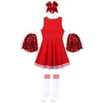 thumbnail image 4 of Alvivi Cheer Leader Performance Dress for Girls Cheerleading Outfits Carnival Fancy Party Dress Up Red 11-12, 4 of 5