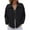 Black, variant on Women's Corduroy Jacket, Solid Color Button Front Closure Loose Fit Casual Shacket with Pockets, Mid-Length Overshirt for Women, Spring Autumn Winter Comfort Wear Black L