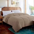 thumbnail image 2 of Feather and Loom Reversible Cozy Down Alternative Comforter - Microfiber reversing to a Cozy Plush, Hypoallergenic Down Alternative Fill, Machine Washable - Color: Tan | Size: Full/Queen - 90x90, 2 of 4