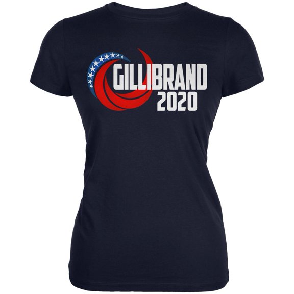 Presidential Election 2020 Kirsten Gillibrand Swoosh Juniors Soft T Shirt Navy X-LG