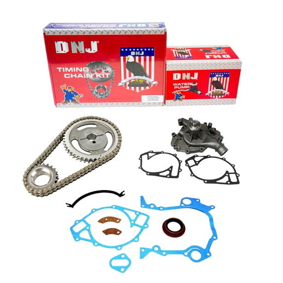 DNJ TK4187AWP Timing Chain Kit with Water Pump Fits Cars & Trucks 93-94 Ford 7.5L V8 OHV 16V
