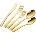 thumbnail image 1 of 5 Pieces Gold Flatware Set Metal Stainless Steel Cutlery Set Reusable Knife Fork Spoon Set, 1 of 6