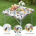 thumbnail image 4 of Colorful Boho Style Square Table Cover 36x36 Inch, Stretch Elastic Hem Fits Most Card Tables, Wrinkle Resistant Fabric for Kitchen Use, 4 of 6