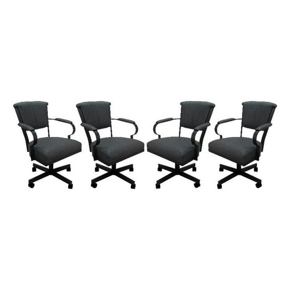 Set of 4 - Miami Swivel Metal Caster Chairs on Reading Base