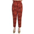 thumbnail image 2 of M Missoni Italy Casual Crepe High Waist Ankle Pants Trousers, Red/Multi, 40/4, 2 of 5