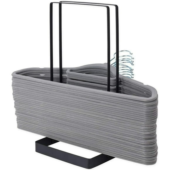 Hanger Storage Organizer  Hanger Caddy Stand  Hanger Stacker Rack for Laundry Closet  Black
