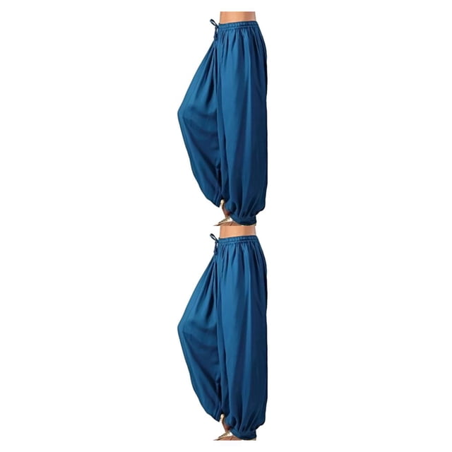 Pantalones de pierna ancha Qarigey para niñas casuales de Gimnasio Jogging Yoga Danza Ropa de playa verano (Azul oscuro, S)