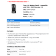 thumbnail image 2 of Front Left Window Switch - Compatible with 1996 - 2003 Chevy S10 1997 1998 1999 2000 2001 2002, 2 of 2
