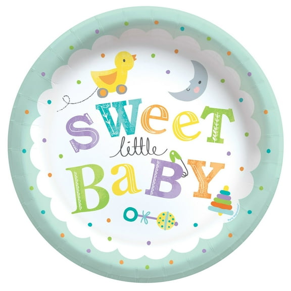 Baby Shower 'Sweet Little Baby' Large Paper Plates (8ct)