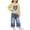 Yellow, variant on BLVB Toddler Baby Girl Clothes Fall Winter Baby Girl Outfit Heart Print Crewneck Sweatshirt Wide Leg Jeans Denim Pants Set(Yellow,1-2 Years)