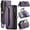 Purple, variant on Crossbody for Samsung Galaxy A15 Case Wallet【RFID Blocking】with 10-Card Holder Zipper Bills Slot, Soft PU Leather Magnetic Shoulder Wrist Strap for Samsung Galaxy A15 Wallet Case Women
