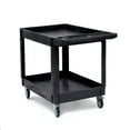 thumbnail image 2 of Telyswee Two Shelf Heavy Duty Rolling Utility Cart Service Cart 550lbs, Black, 2 of 9