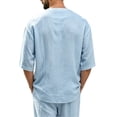 thumbnail image 7 of VgaVtl Summer Mens T Shirts Elbow-Length V-Neck Shirts for Men Breathable Lightweight Sports Plain Casual, 7 of 7