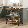 thumbnail image 2 of IDEALHOUSE Bar Cart, Bar Carts for The Home, 3 Tier Bar Cart with Wheels, Portable Home Bar & Serving Carts, Rolling Cart with Wine Rack and Removable Tray for Living Room, Kitchen, 2 of 7