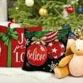 thumbnail image 6 of Christmas Believe Noel Decorative Throw Pillow Covers 18x18 Set of 4, Xmas Ornament Jingle Bell Red Patio Outdoor Pillowcase, Joy Peace Love Snowflake Winter Holiday Cushion Case Home Decor, 6 of 6