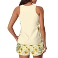 thumbnail image 6 of JULMCOMO Tankini Swimsuits for Women Sunflower Print Crew Neck Drawstring Sporty Bathing Suits Summer Vacation Two Piece Swimsuit Ginger L, 6 of 6