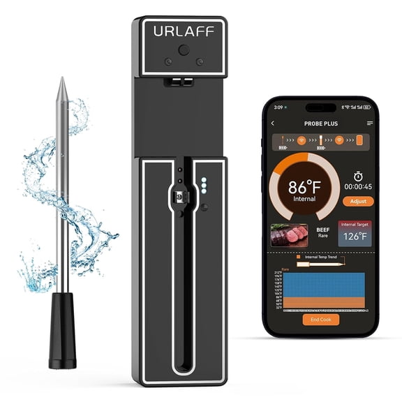 URLAFF MixStick 500FT Wireless Meat Thermometer | Digital Food Thermometer with Bluetooth 5.2, Smart Remote APP, IPX7 Probe | Smoker Accessories for Oven, Grilling, BBQ & Rotisserie