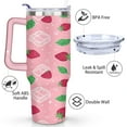 thumbnail image 3 of Strawberry Cute 40 Oz Tumbler with Handle Lid and Straw, Stainless Steel Double Walled Vacuum Insulated Cup, Cute Anniversary Wedding Birthday Gifts Tumbler for Women Men Friends Outdoor Indoor, 3 of 7