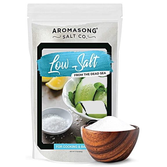 Aromasong Low Sodium Sea Salt  100% Natural 68% Less Sodium 19 lb. Bag