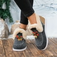 thumbnail image 6 of Taylonsss Women's Faux Fur Lined Denim-Textured Slip-On Flat Shoes with Thick Sole for Winter Indoor and Outdoor Wear Comfortable Warm Casual Shoes, 6 of 8