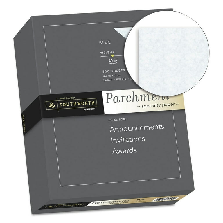 Parchment Specialty Paper, 24 lb Bond Weight, 8.5 x 11, Ivory, 500/Ream Parchment Specialty Paper, 24 lb Bond Weight, 8.5 x 11, Ivory, 500/Ream