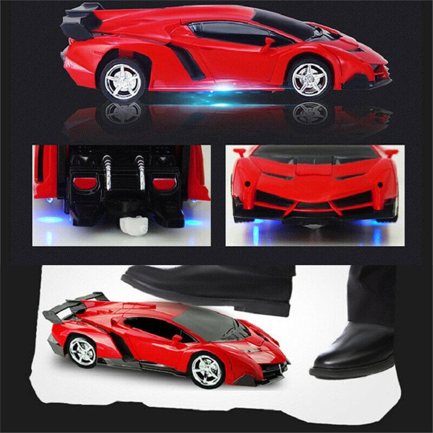 CIPACHO RC Stunt Car Romote Control Truck, 1/18 Scale Transforming Sports Car Toys w/ 1 Button Transformation for Kids, Red CIPACHO RC Stunt Car Romote Control Truck, 1/18 Scale Transforming Sports Car Toys w/ 1 Button Transformation for Kids, Red