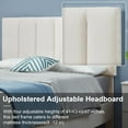 thumbnail image 3 of VECELO Full Size Upholstered Platform Bed Frame with Adjustable Headboard, Wooden Slats Support, No Box Spring Needed/Easy Assembly, White, 3 of 8