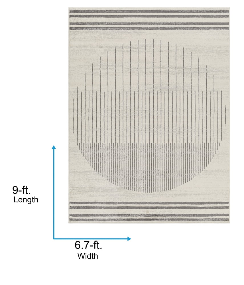 Livabliss Area Rugs for Living Room, 7x9 Floransa Modern Cream Rug, Bedroom Dining Room Home Decor Stain Resistant Carpet (6'7" x 9')