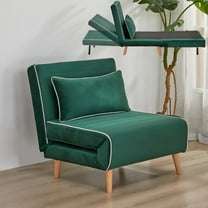 3 in 1 Sleeper Chair Bed, Convertible Bed Single Sofa Chair with 3-Position Adjustable Backrest & Pillow, Comfy Small Chairs Couch for Apartment/Bedroom/Small Spaces/Office (Green)