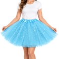 thumbnail image 2 of YTCAMLO Glitter Sequin Stars Tutu Skirt for Women Retro Layered Ballet Skirts 80's Elastic Tulle Skirt Lightweight Halloween Costume, 2 of 7