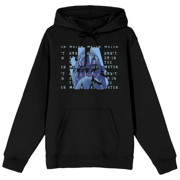 Jaws 1975 Amity Island Men's Black Graphic Hoodie-Medium