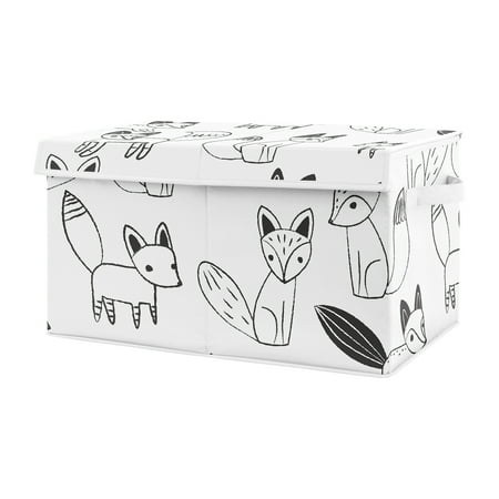 UPC: 0846480088899 | Fox Black and White Storage Fabric Toy Box by Sweet Jojo Designs