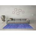 thumbnail image 3 of Ahgly Company Machine Washable Indoor Square Oriental Blue Industrial Area Rugs, 3' Square, 3 of 4