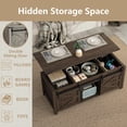 thumbnail image 5 of 47.3'' Lift Top Coffee Table Rectangle Farmhouse Coffee Table with Storage Rustic Center Table with Sliding Barn Doors for Living Room, Home, Dark Brown, 5 of 7