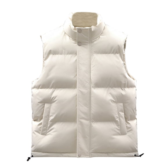 Pisexur Men's Outerwear Vests Sleeveless Solid Color Puffer Vest Casual Lightweight Warming Winter Vest Trendy Oversized Button Zipper Puffy Vest Plus Size Vest Jacket with Pockets M-5XL