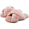 thumbnail image 1 of Pantuflas de piel para mujer, chanclas, punta abierta, acogedora casa, sandalias de espuma viscoelástica, toboganes, suaves, planas, cómodas, antideslizantes, Spa, interior y exterior, sin cordones Vhermosa XMWJ100-6, 1 of 6