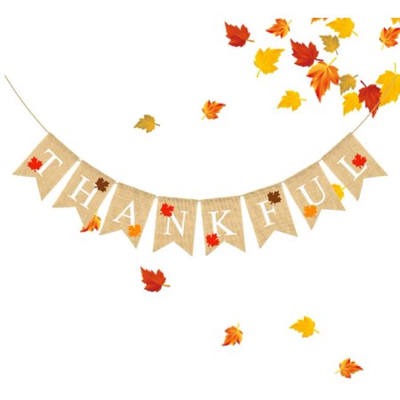 Thanksful Banner Thanksgiving Burlap Banner Give Thanks Party Banner Swallowtail Flag Hanging Garland Thanksgiving Day Supplies For Home Party Decor Walmart Canada