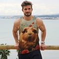 thumbnail image 6 of Logiee Rose Cute Guinea Pig Print Men's Workout Tank Top,Quick Dry Workout Tank Top,Gym Muscle Tee,Fitness Bodybuilding Sleeveless T Shirt-4X-Large, 6 of 7
