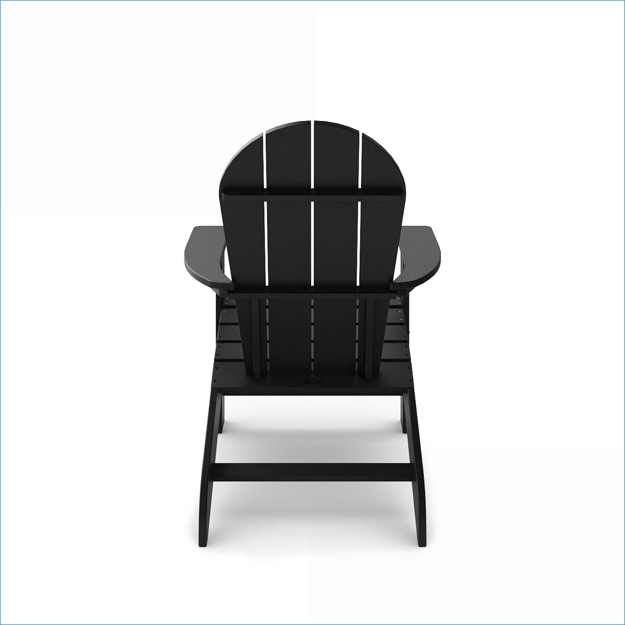 Outdoor Adirondack Chairs, Weather Resistant for Patio Pool Garden Deck | Black | HDPE