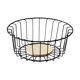 thumbnail image 1 of Cesta de frutas organizadora de metal con base de madera, soporte para aperitivos, contenedor práctico 25 cm x 95 cm, 1 of 9