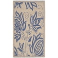 thumbnail image 2 of Safavieh Courtyard Crystal Floral Indoor/Outdoor Area Rug, Natural/Blue, 2' x 3'7", 2 of 9