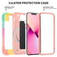 thumbnail image 5 of SaniMore for iPhone 13 6.1" Magnetic Case Support Wireless Charging, Soft Silicone & Hard Plastic Frame Built-in 36 Grain N52 Magnets Heavy Duty Full Body Protective Shell, Rainbow, 5 of 7