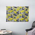 thumbnail image 1 of Floral Tapestry, Daffodil Petals in Contrast Tones Flourishing Floret Nostalgic Eastern Print, Wall Hanging for Bedroom Living Room Dorm Decor, 60W X 40L Inches, Yellow and Grey, by Ambesonne, 1 of 2