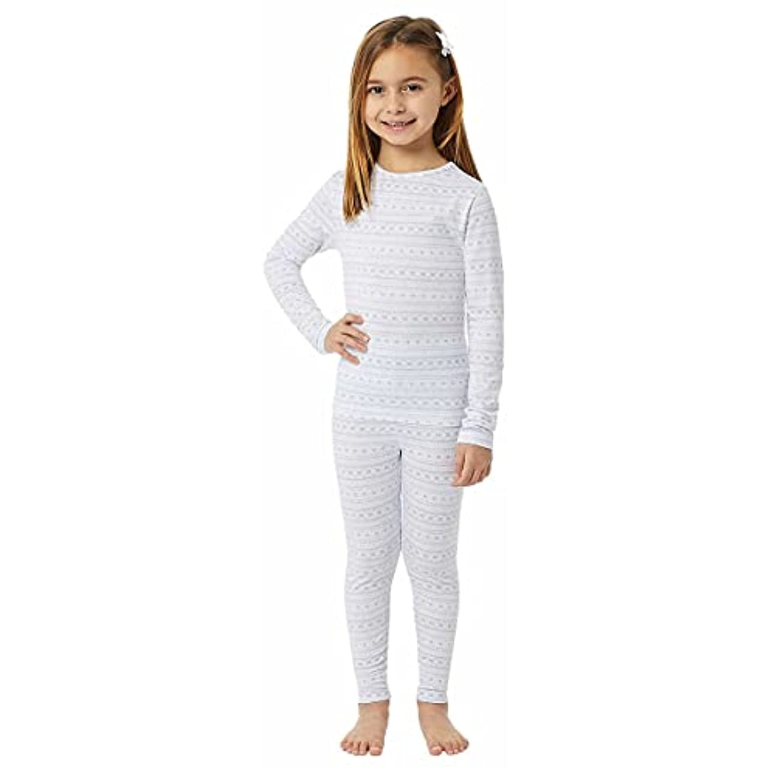 32 DEGREES Kid's Heat Base Layer Set (Medium, Frozen Snowflake