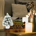 thumbnail image 7 of 14 Inch Tabletop Christmas Tree Artificial Pine Tree with Base Snow Flocked Frosted Centerpiece for Home Office Indoor Outdoor Holiday Party Xmas Decorations Winter Celebrations, 7 of 7