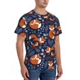 thumbnail image 2 of Vsdgher Cute Foxes Print Men's Dry Fit Mesh Athletic Shirts Moisture Wicking Tennis T-Shirt Tops, 2 of 9