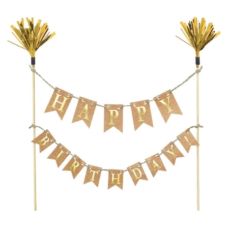 Amscan 100032 Gold Birthday Cake Pick | Birthday Candle | Party Supply | 1 piece