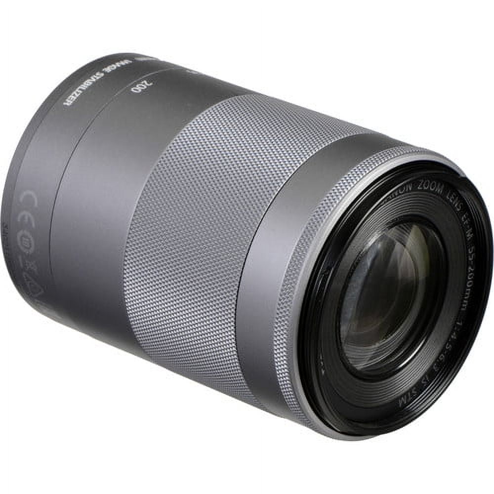 Canon EF-M 55-200mm f/4.5-6.3 IS STM Lens (Silver) (1122C002) +